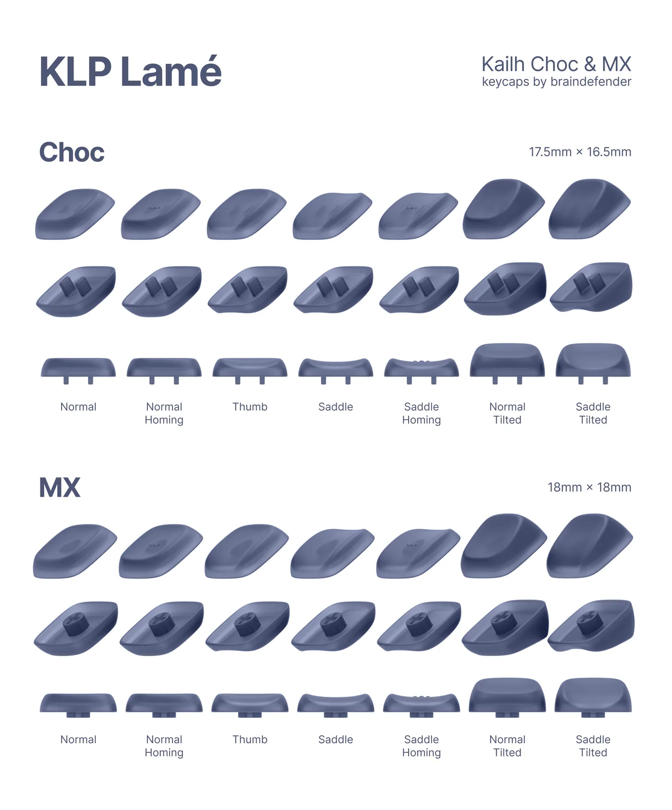 KLP Lamé — Kailh Choc & MX Keycaps